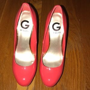 Coral with Gold heels